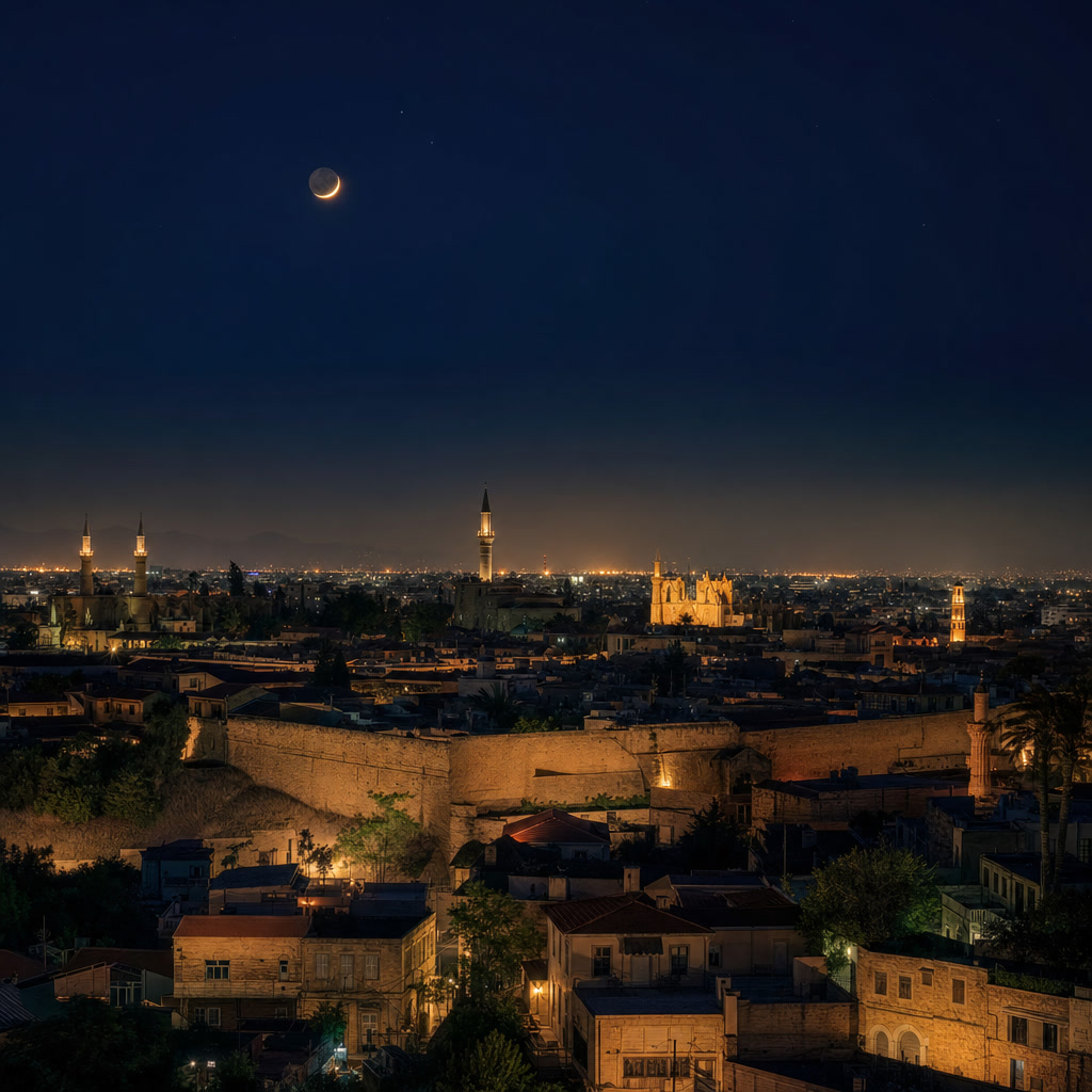 Nicosia, Cyprus v noci